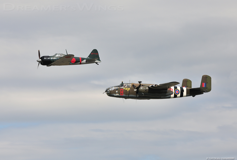 Mitsubishi A6M2 Zero, North American B-25D Mitchell Mitsubishi A6M2 Zero, North American B-25D Mitchell