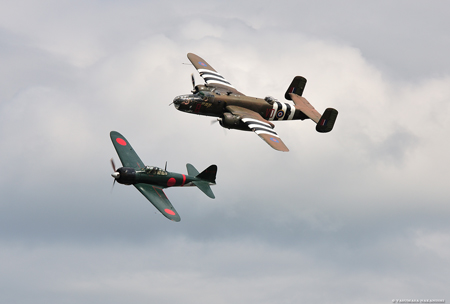 Mitsubishi A6M2 Zero, North American B-25D Mitchell